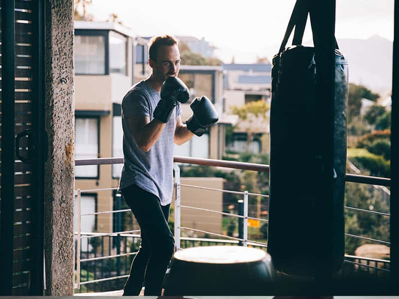 entrenamiento de boxeo en casa